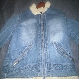 Denim Sherpa-Lined Jacket